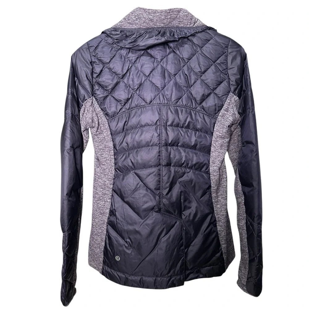 Lululemon Purple Down For A Run Pullover Jacket | Heathered Knit Panels | Size 4